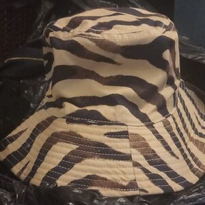 J. Crew Brown and Cream Bucket Hat